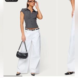 Edikted White Low rise- Wide-Leg Jeans